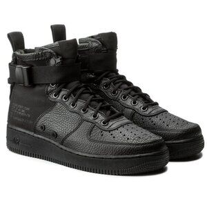 2017 Nike SF Air Force 1 Mid Triple Black Mens Size 12